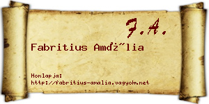 Fabritius Amália névjegykártya